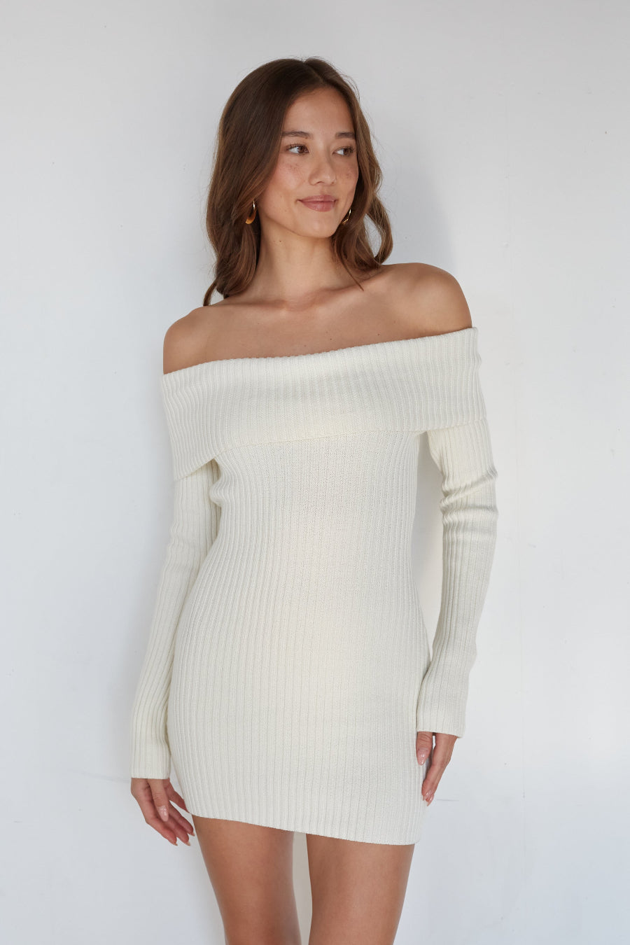 Zara Foldover Sweater Mini Dress
