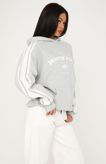We're On A Roll Oversized Hoodie Dark Grey Marle