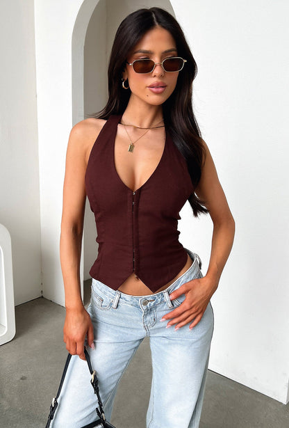 Alonzo Halter Top - Brown