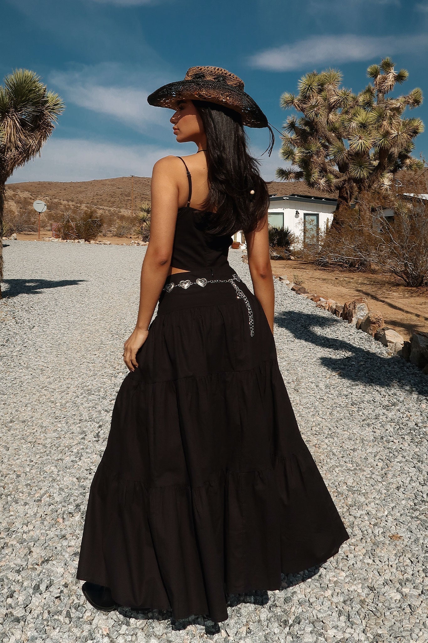 Barbados Linen Maxi Skirt - Black