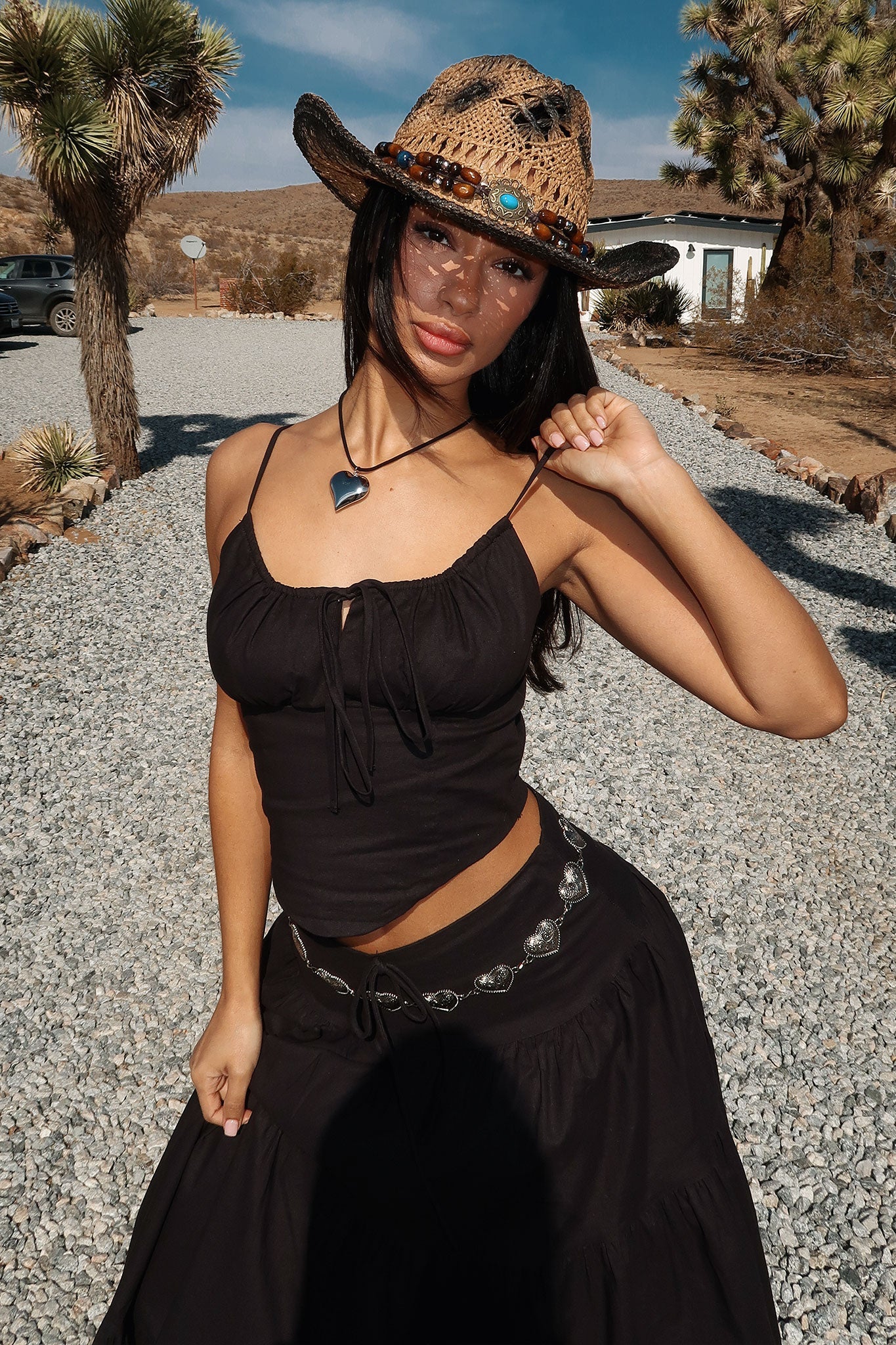 Barbados Linen Maxi Skirt - Black
