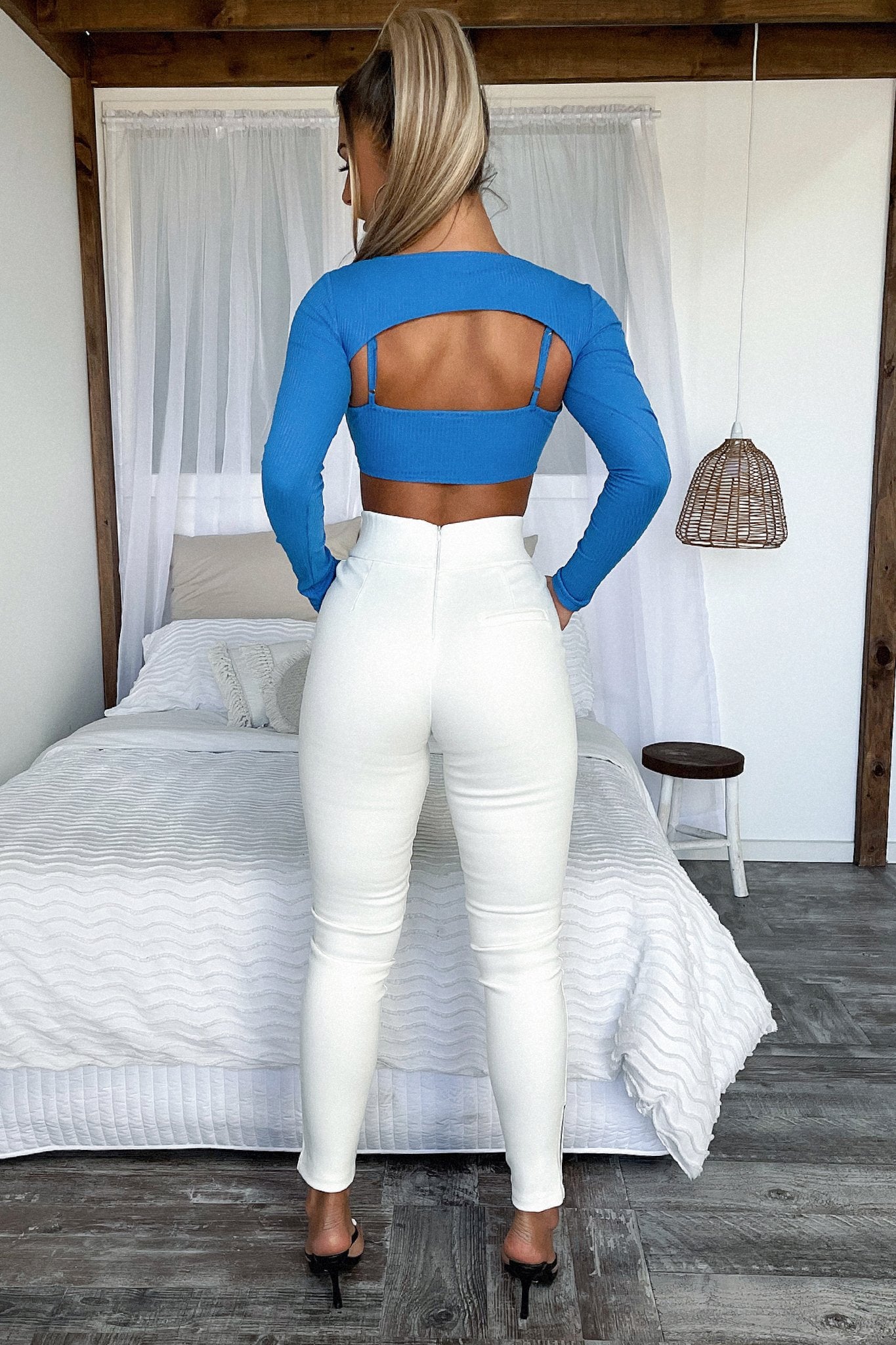 Brydie Long Sleeve Crop - Blue