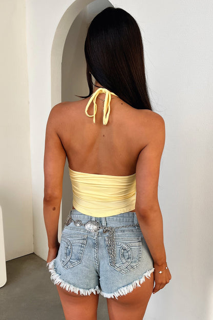 Calison Halter Crop - Yellow