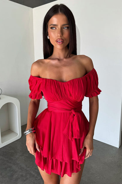 Ciera Playsuit - Red
