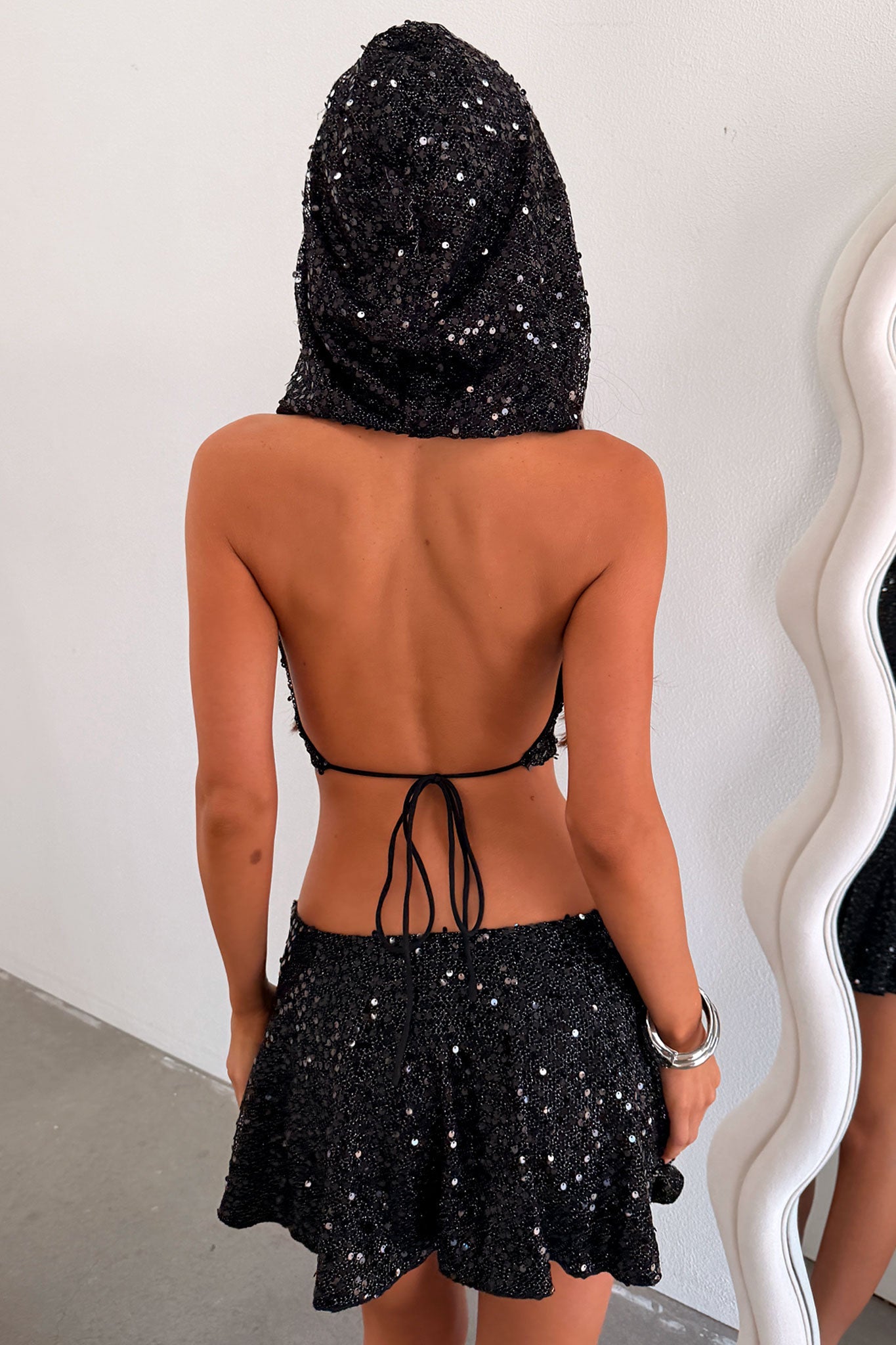 Desert Sequin Mini Skirt - Black
