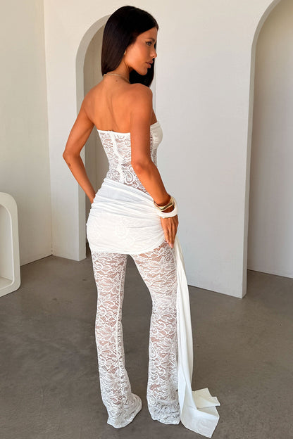 Elle Lace Jumpsuit - White