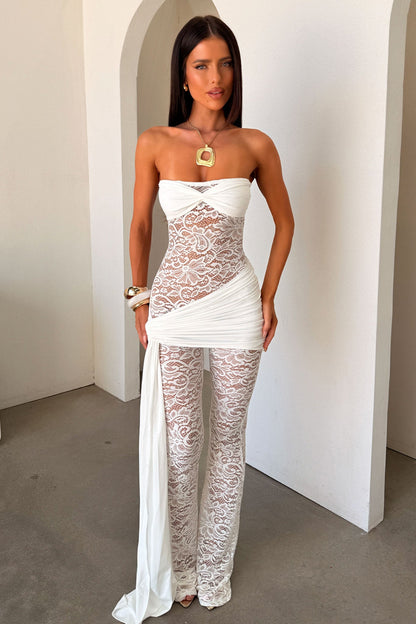 Elle Lace Jumpsuit - White