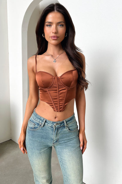 Fauna Corset Top - Brown