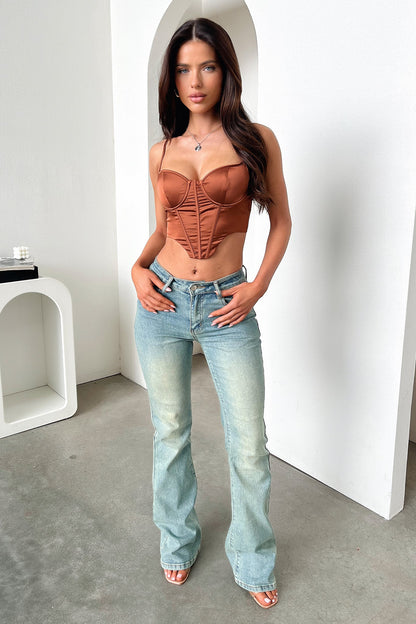 Fauna Corset Top - Brown