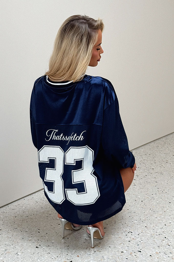 Greedy Long Sleeve Jersey Tee - Navy