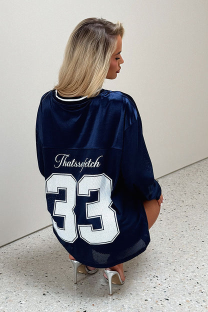 Greedy Long Sleeve Jersey Tee - Navy
