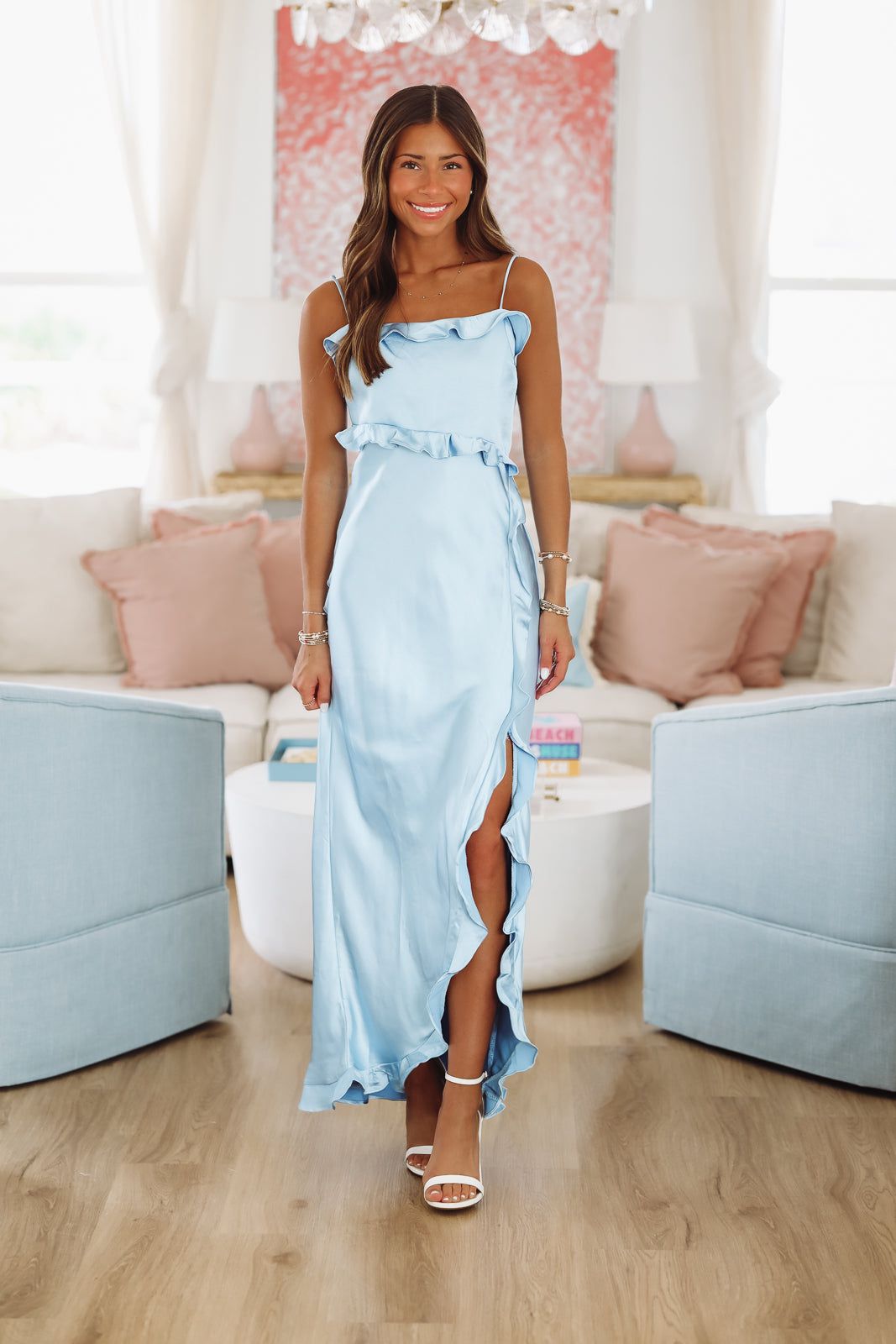 Citrus Spice Maxi Dress - Blue