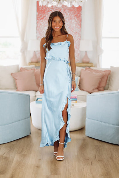 Citrus Spice Maxi Dress - Blue
