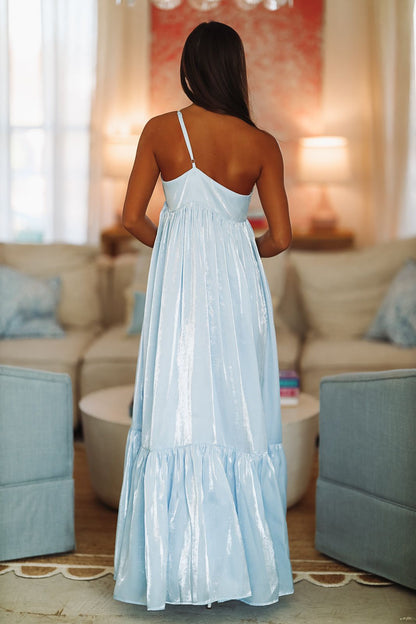 Dance Floor Bound Maxi Dress - Light Blue