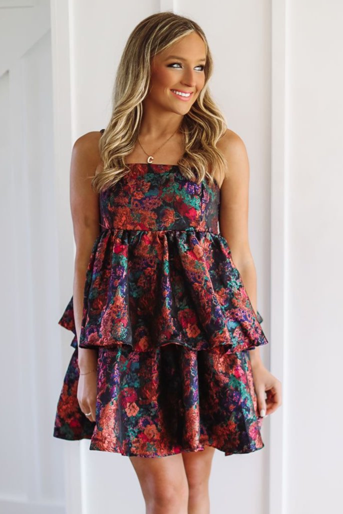 Got To Be In Love Mini Dress - Purple, Green and Blue