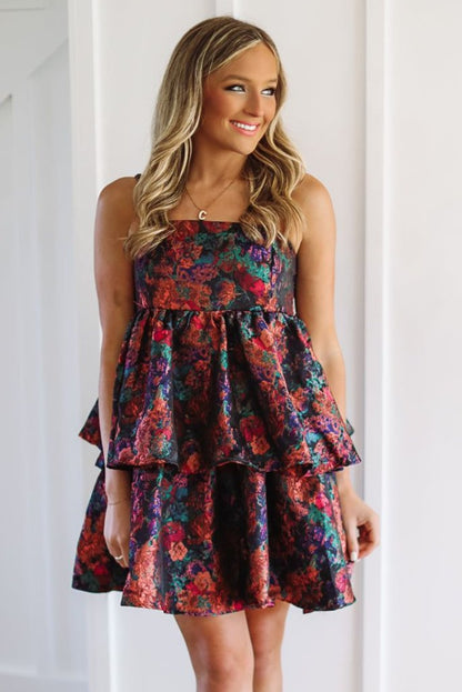 Got To Be In Love Mini Dress - Purple, Green and Blue