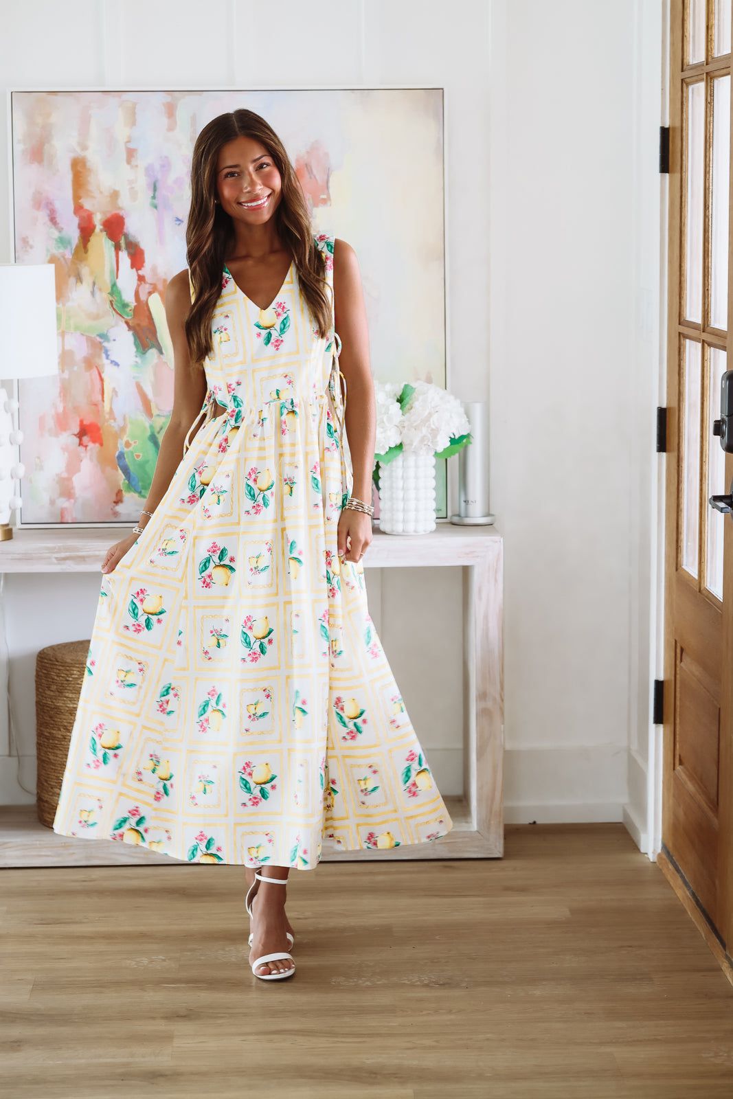 Lemon Shine Maxi Dress - Yellow and White (FINAL SALE)