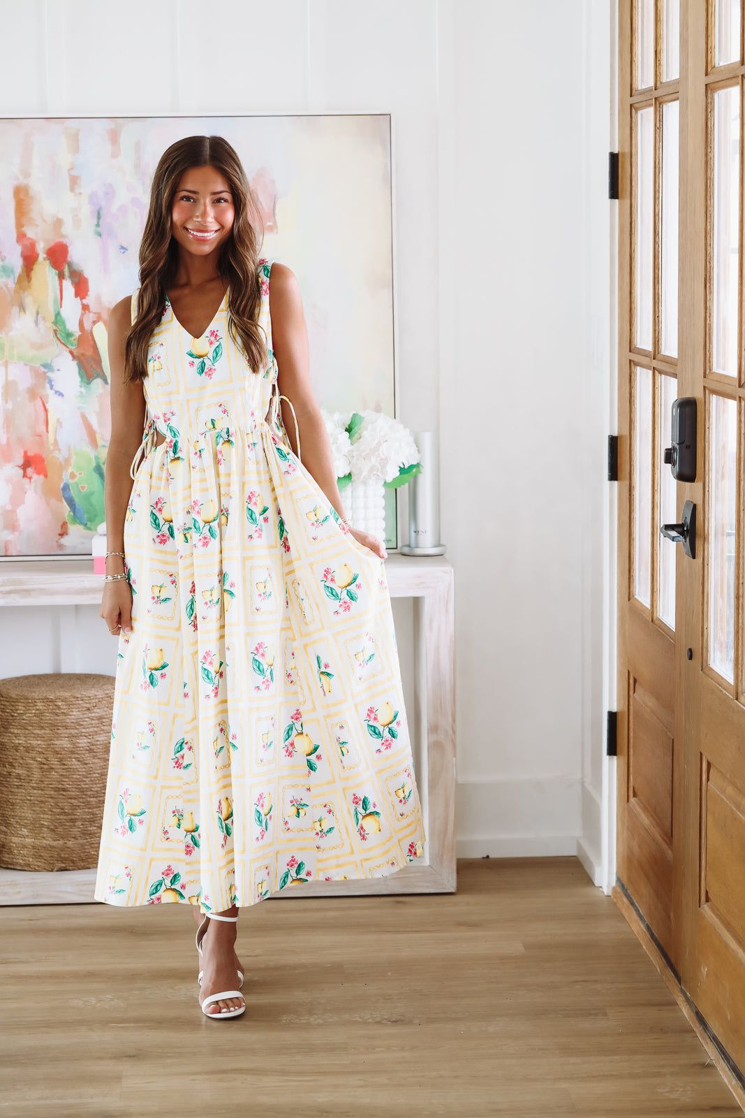 Lemon Shine Maxi Dress - Yellow and White (FINAL SALE)