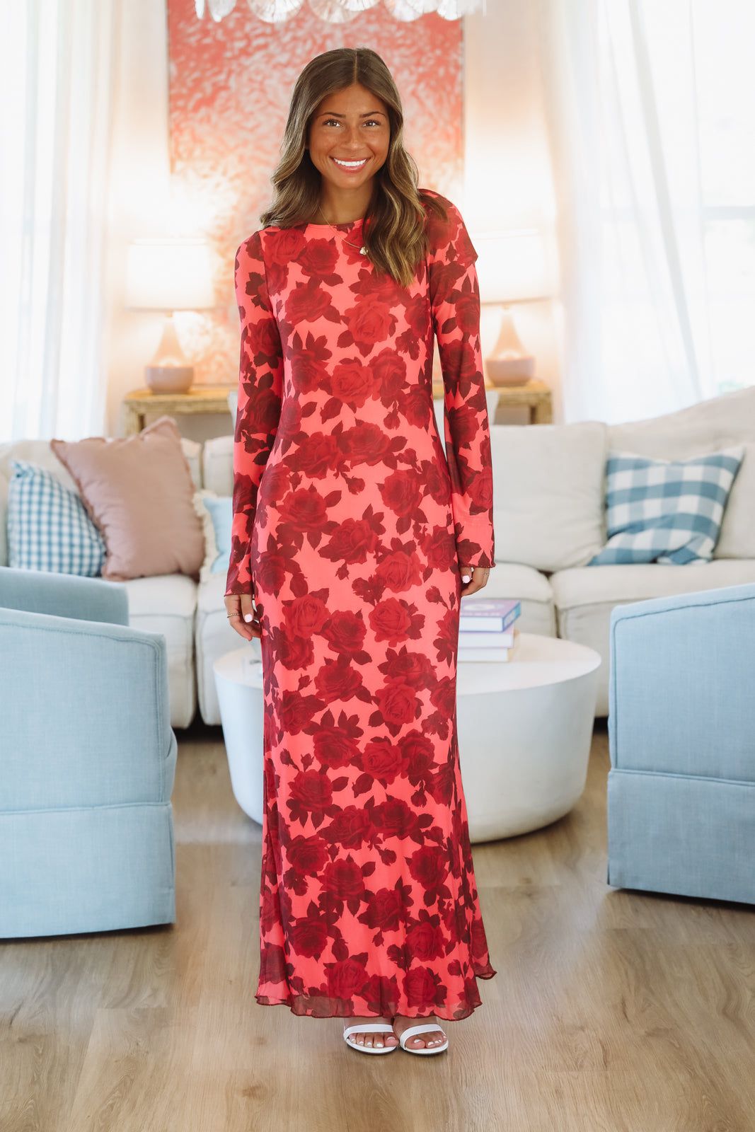Blooming Belle Maxi Dress - Red