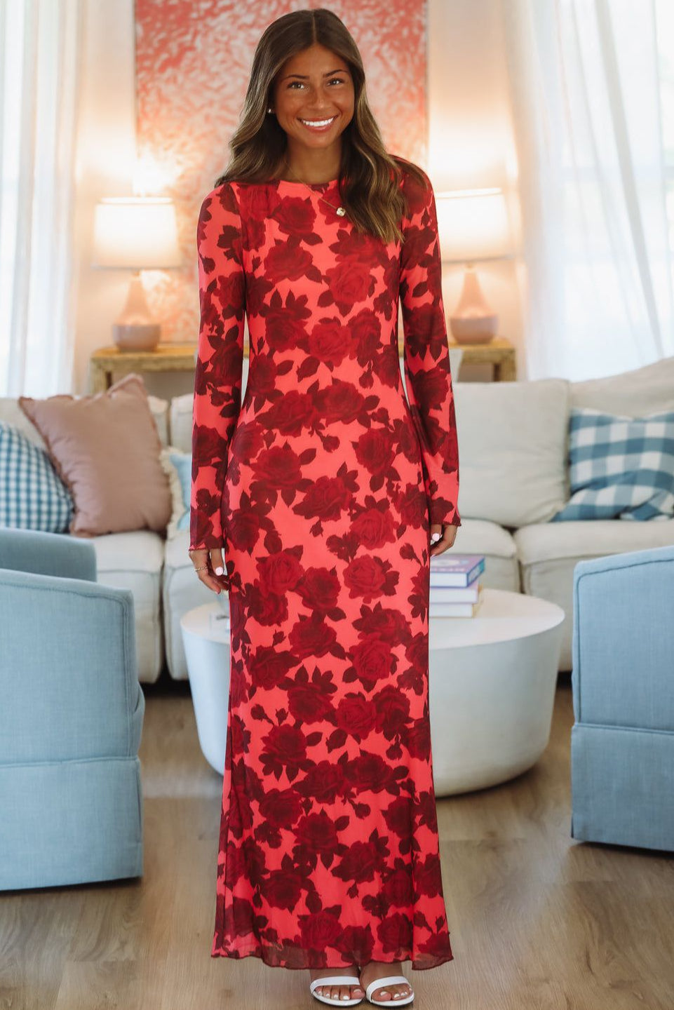 Blooming Belle Maxi Dress - Red
