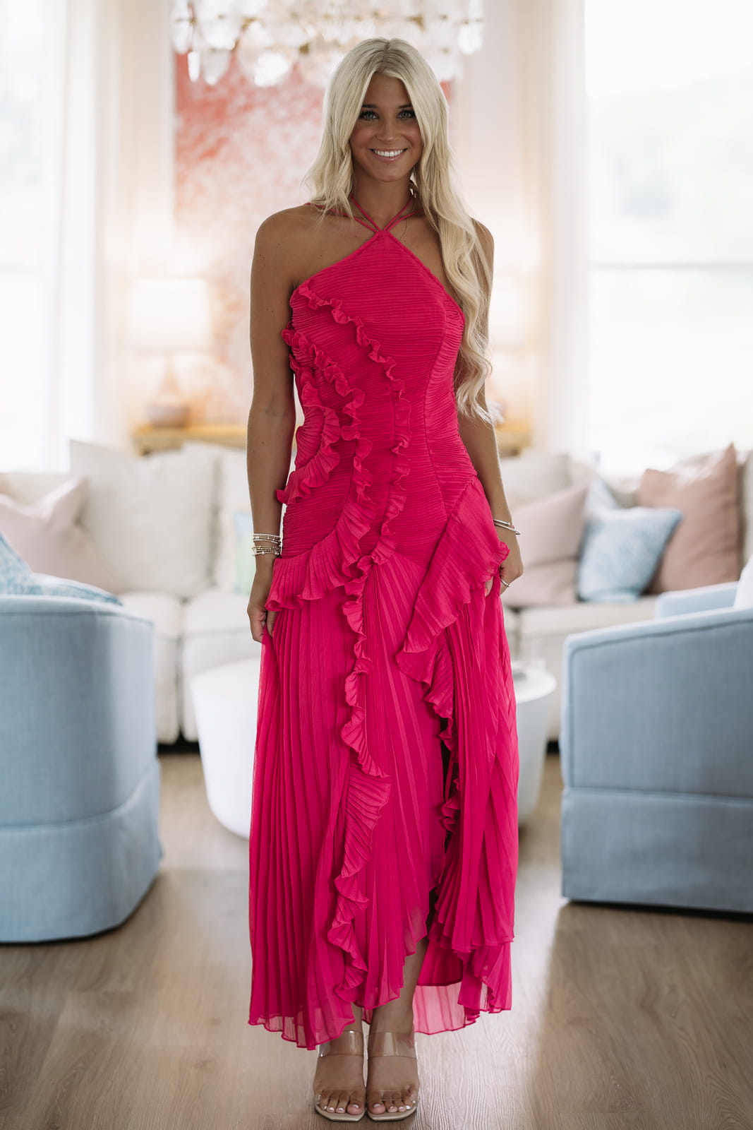 The Way You Move Midi Dress - Fuchsia
