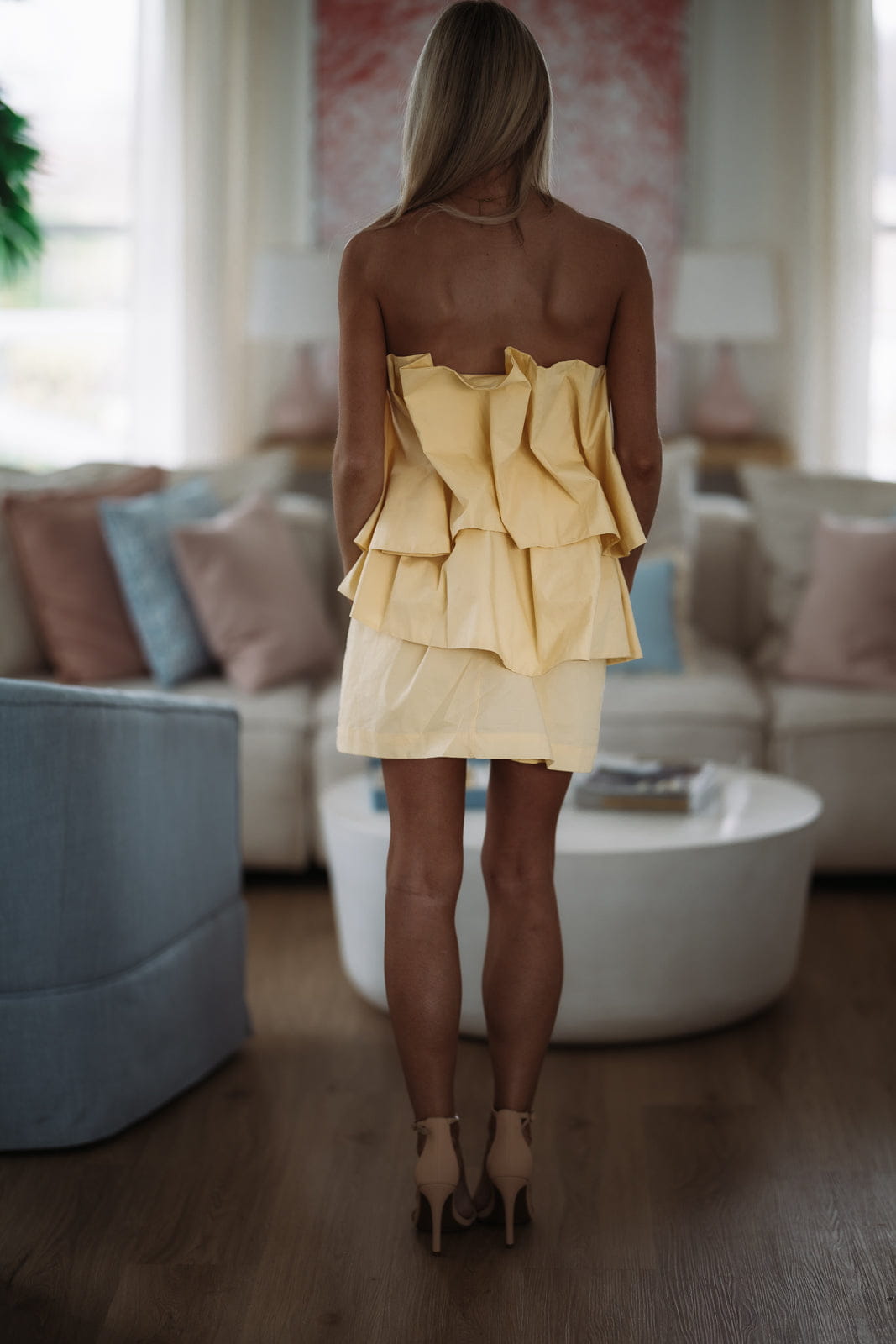 Origami Muse Mini Dress - Butter Yellow
