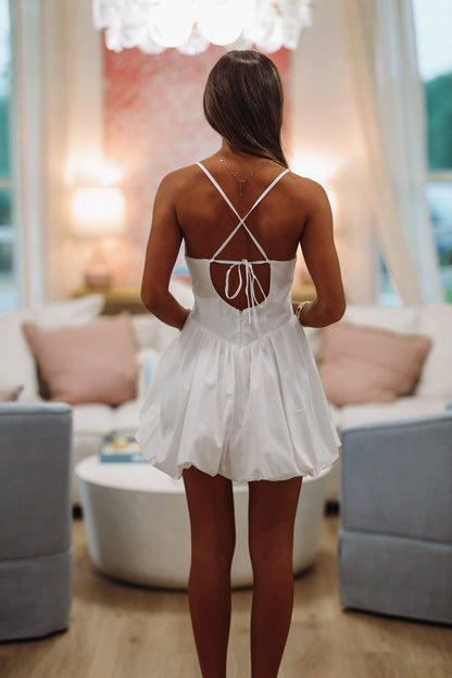Lavender Love Mini Dress - White (FINAL SALE)
