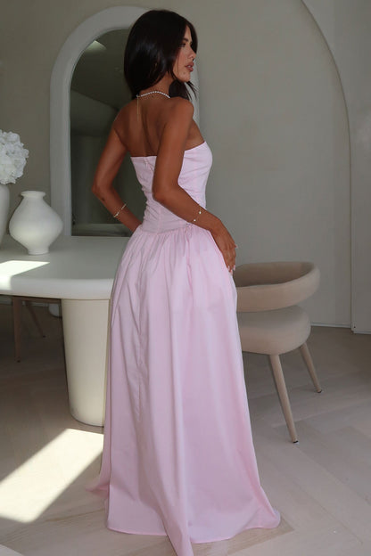 Iridessa Strapless Maxi Dress - Baby Pink