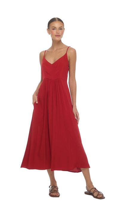 Soller Mio Midi Dress - Solid Ruby