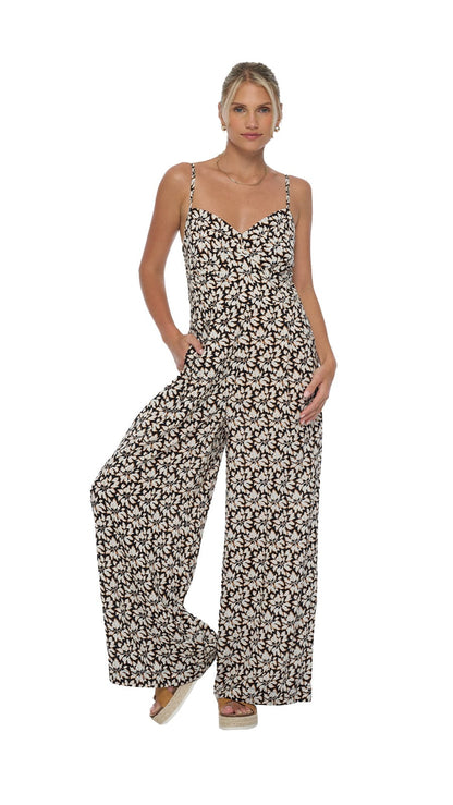 Tropical Morena Jumpsuit - Bloomcrest Black
