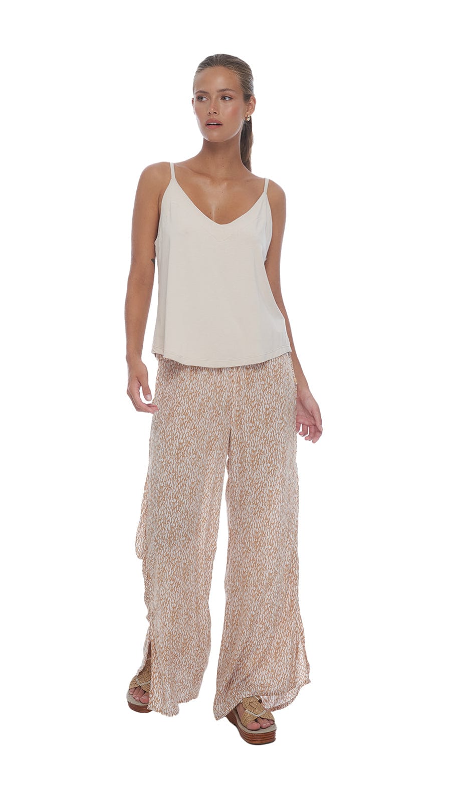 Nanua Beige Open Back Top