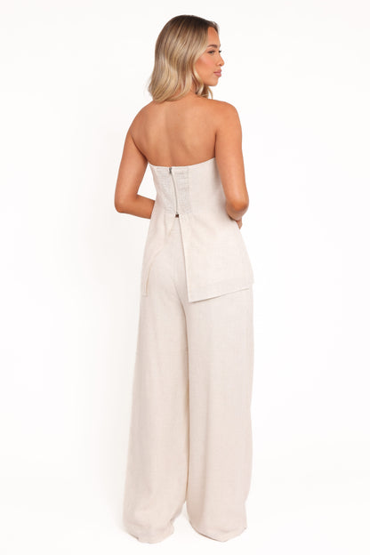 Arles Wide Leg Pants - Oatmeal