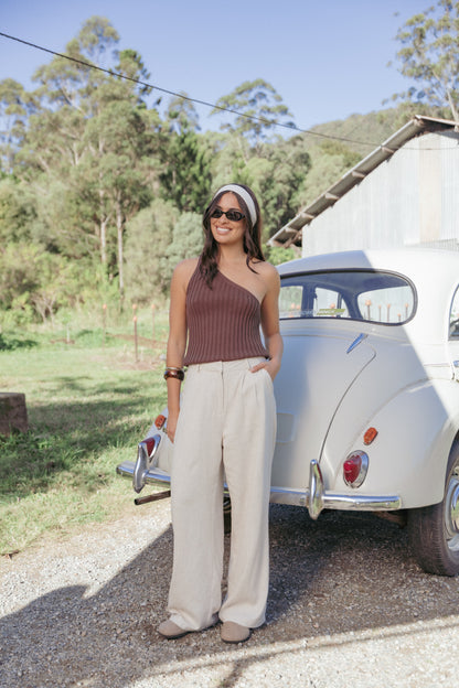 Dean Linen Pants - Beige