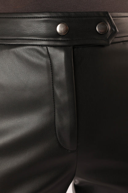 Roxy Vegan Leather Pants - Black