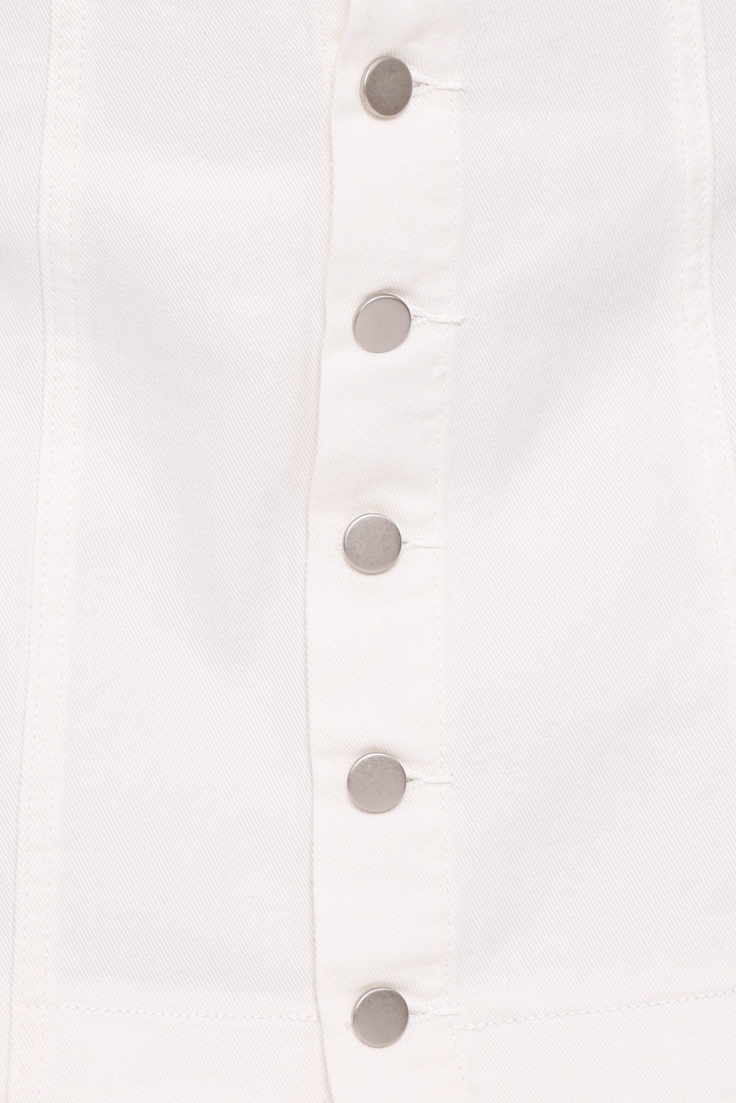 Sara Button Front Denim Mini Skirt - Off White
