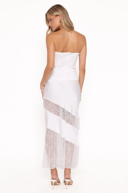 Winona Lace Maxi Skirt - White