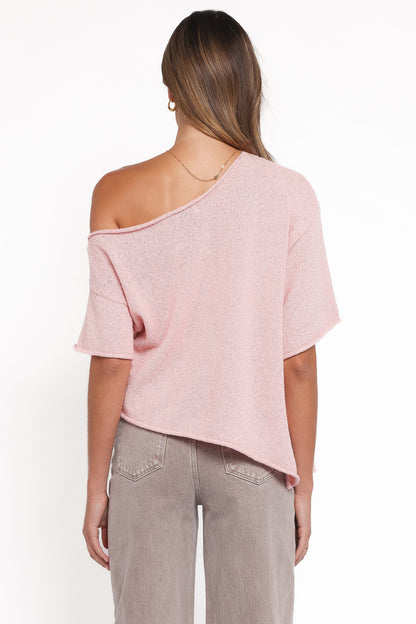 Ardena Boucle Knit Top - Pink