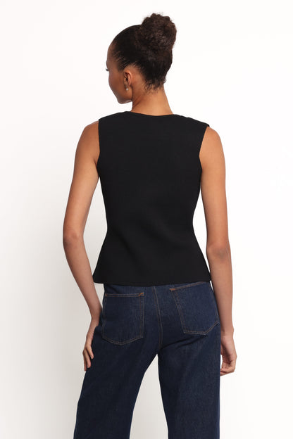 Everlee Knit Vest Top - Black