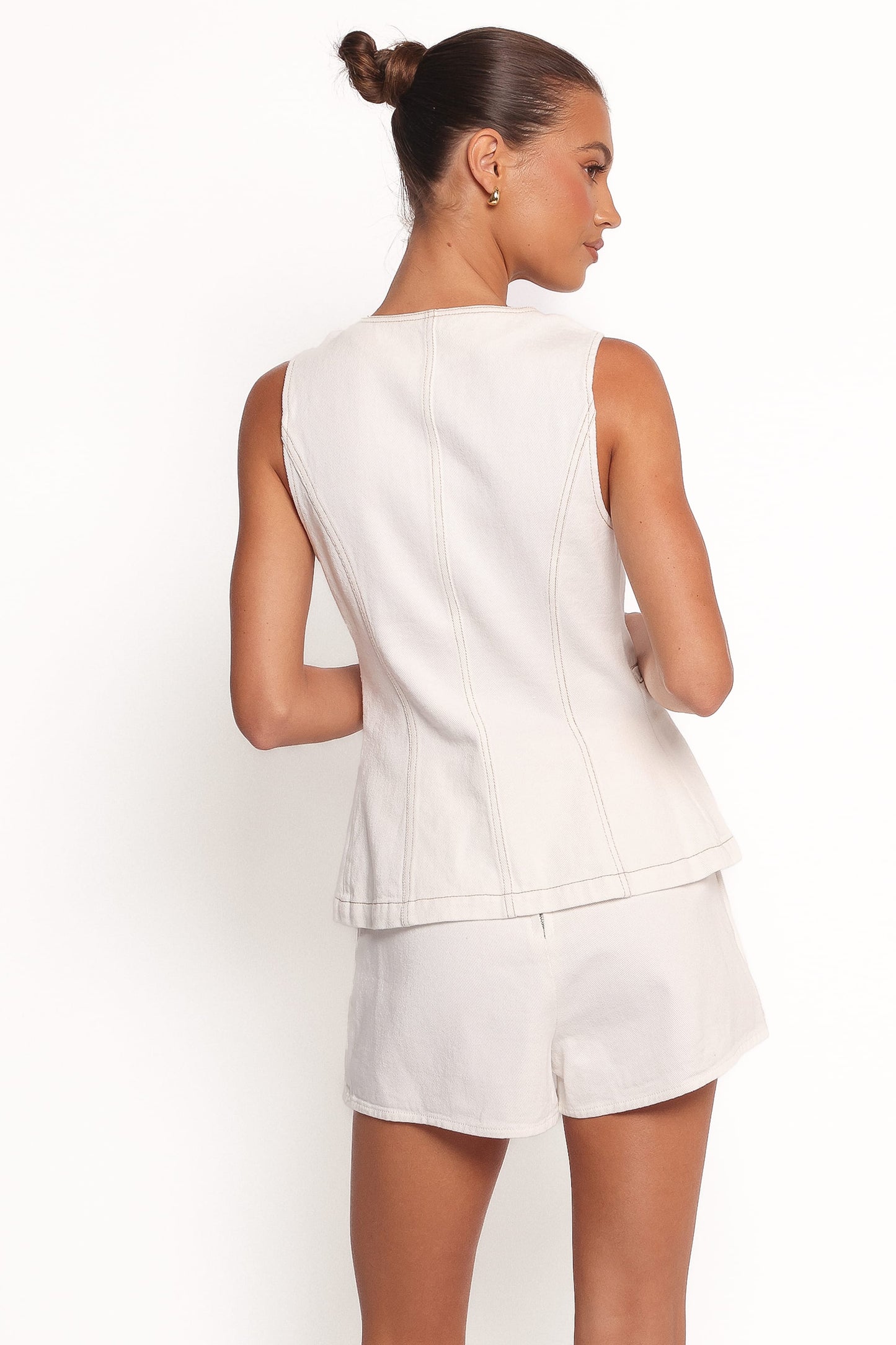 Kristy Denim Vest - White