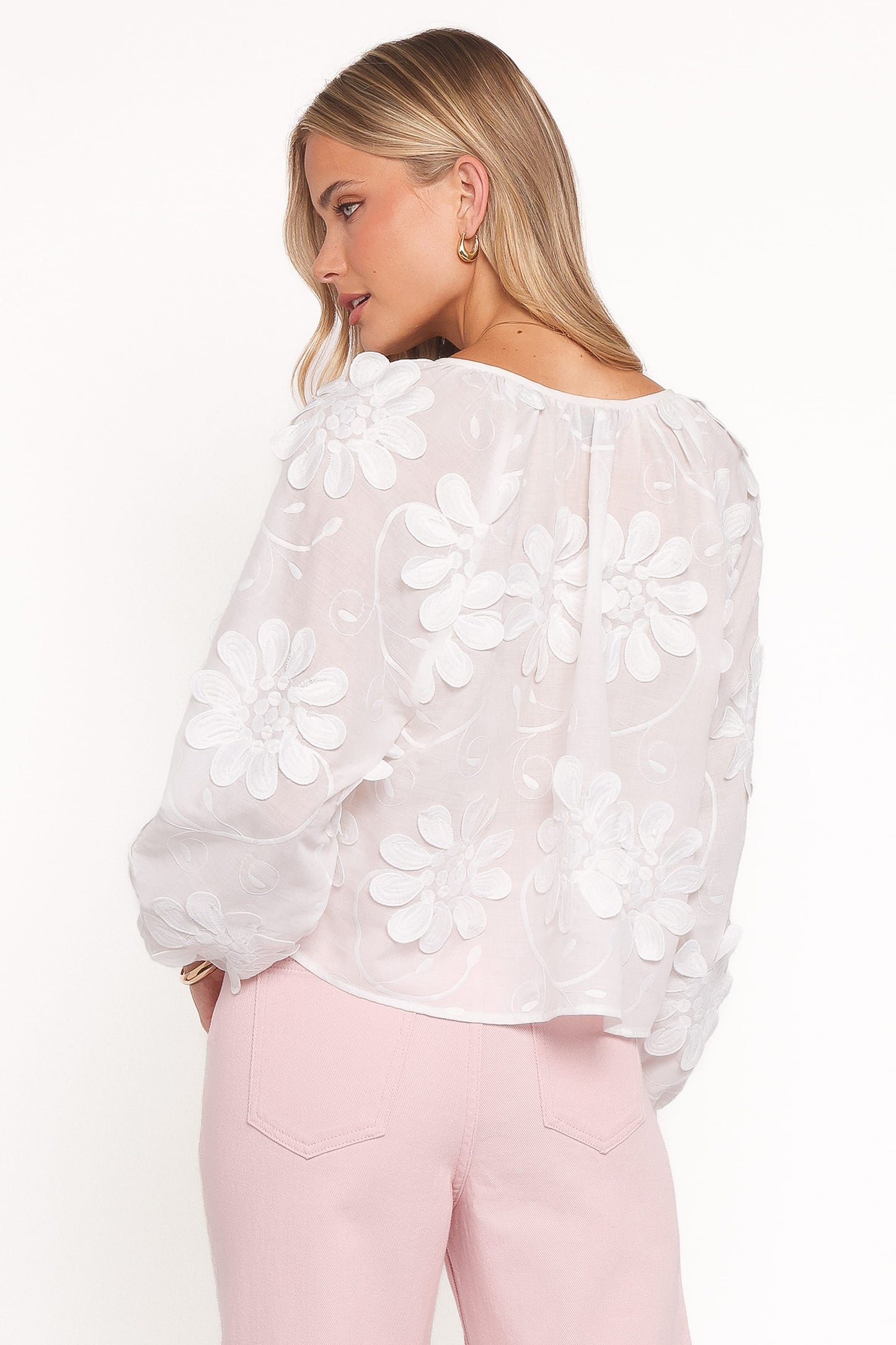 Leire Embroidered Blouse - White