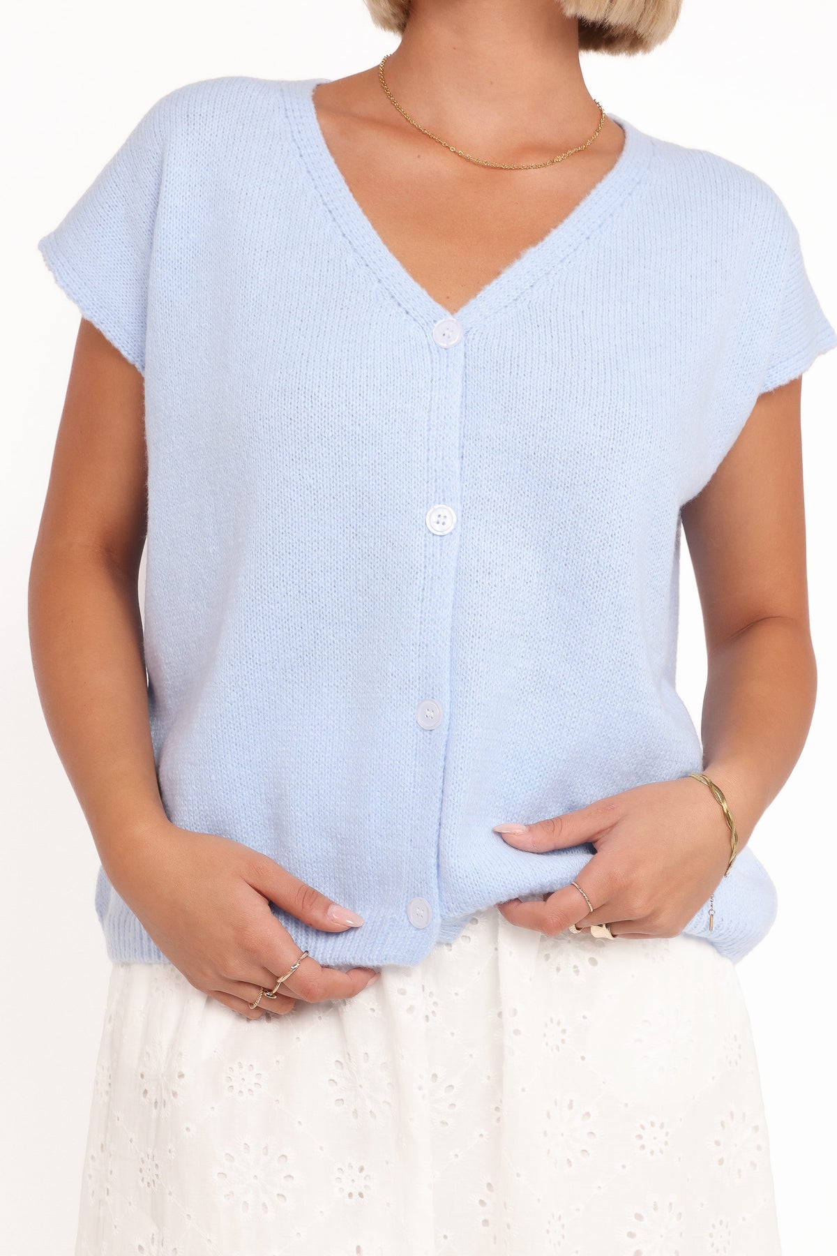 Mariana Knit Vest - Pale Blue