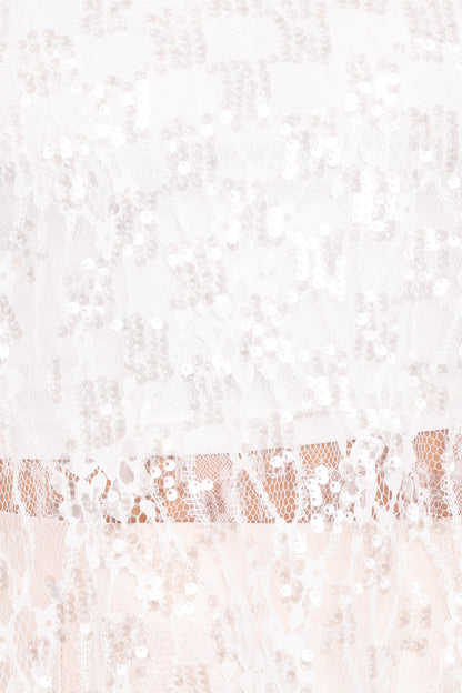 Yonder Sheer Lace Tee Top - White