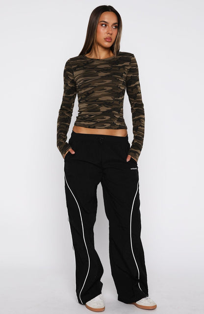 Don't Rein Me In Long Sleeve Baby Tee Camo