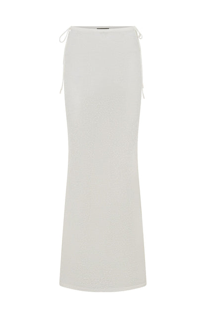 Costa Del Sol Knit Maxi Skirt White