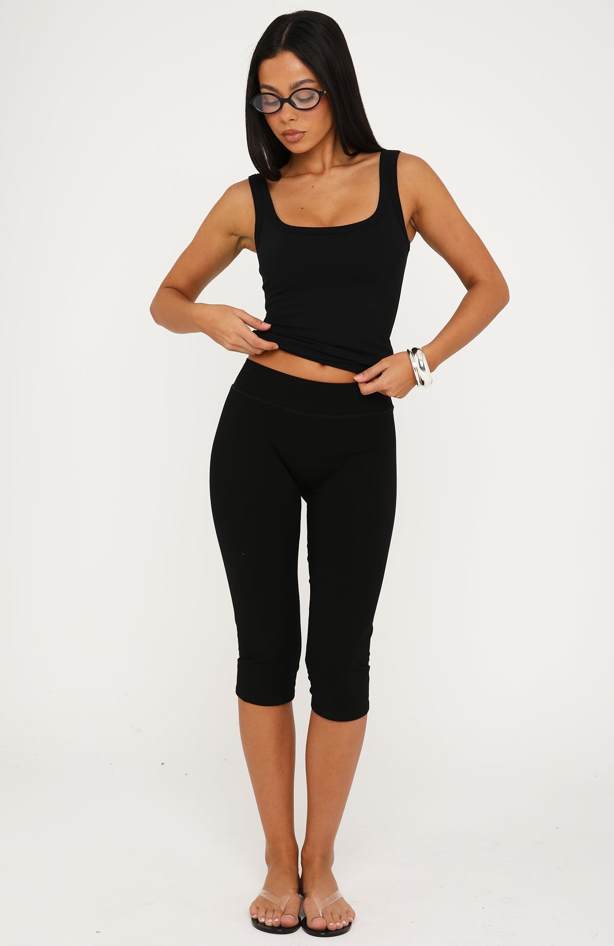 Focus On The Good Capri Pants Black