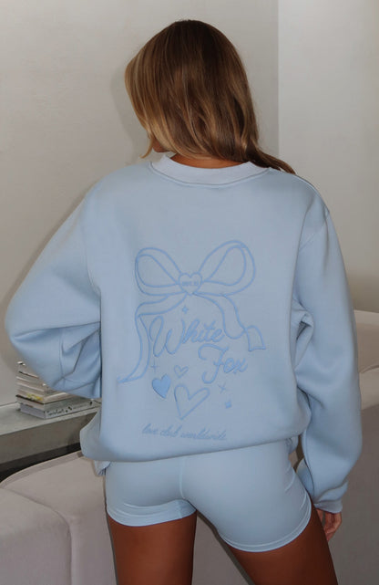 Love You Forever Oversized Sweater Baby Blue