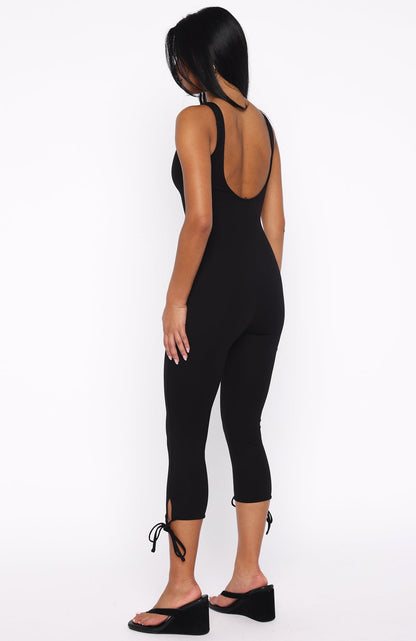 Problem Solved Capri Jumpsuit Black