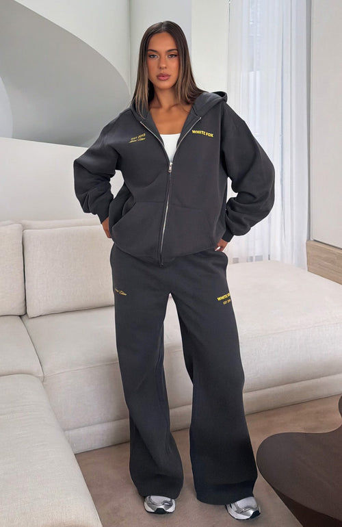 Proving Myself Wrong Wide Leg Sweatpants Charcoal