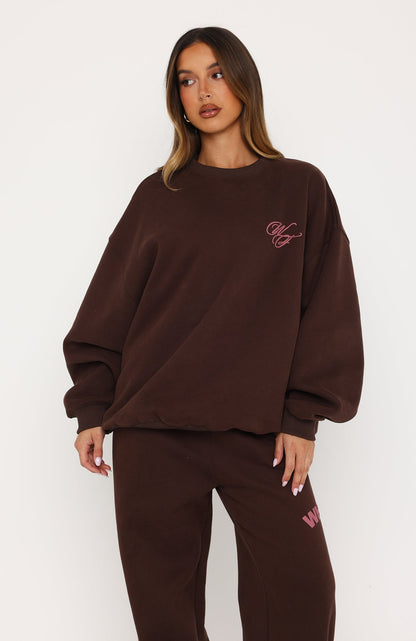 Studio 17 Raven Oversized Drop Shoulder Sweater Chocolate